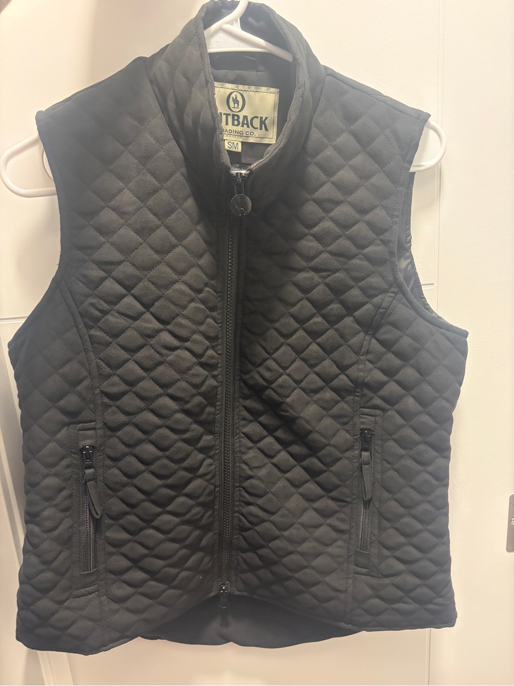 Outback Quilted Black Women's Vest with Full Zip